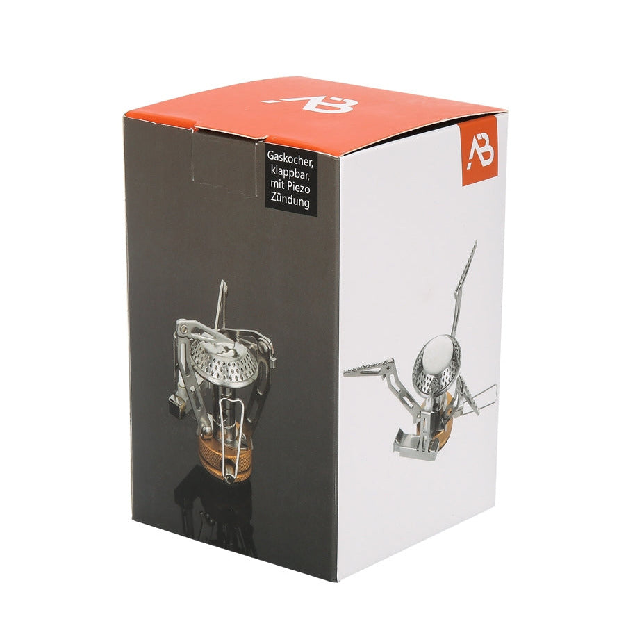 Gas stove with piezo ignition, foldable 