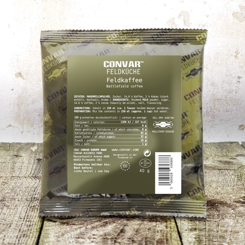 CONVAR™ Feldküche Feldkaffee – Instant-Kaffee Outdoor &amp; Notvorrat